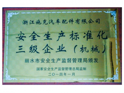 安全生產(chǎn)標(biāo)準(zhǔn)化三級企業(yè)（機械）